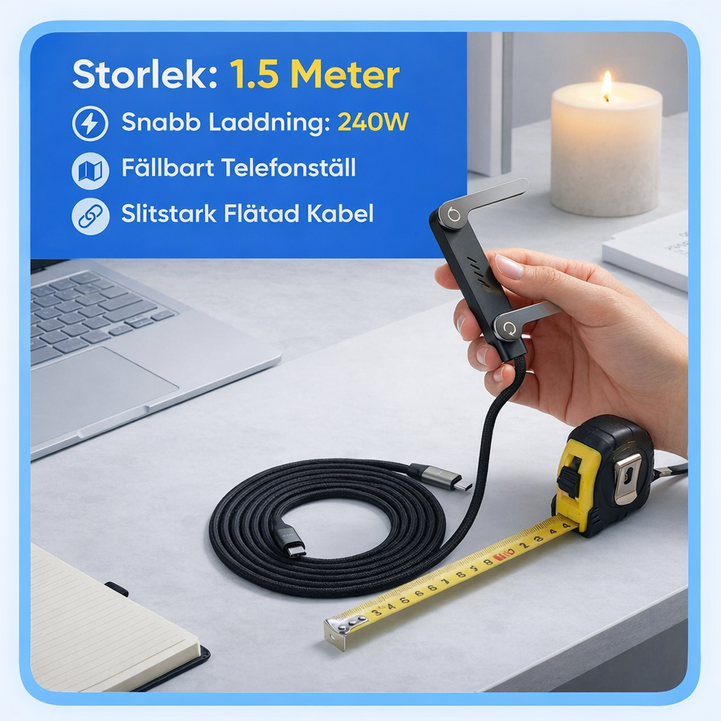 Snabbladdare 240W & Vikbar Telefonställ